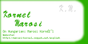 kornel marosi business card